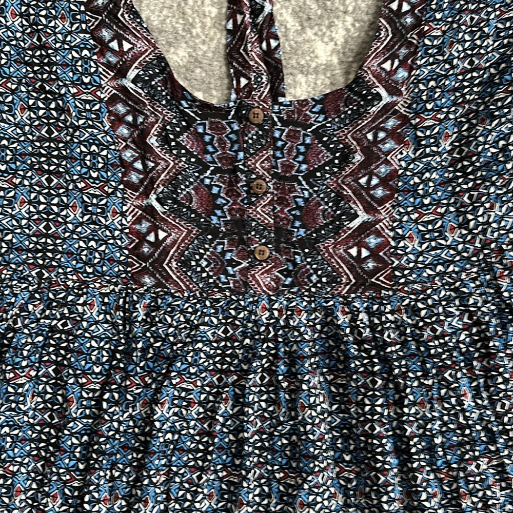 Free People Sundoen Babydoll Dress In Blue EUC - Picture 7 of 11